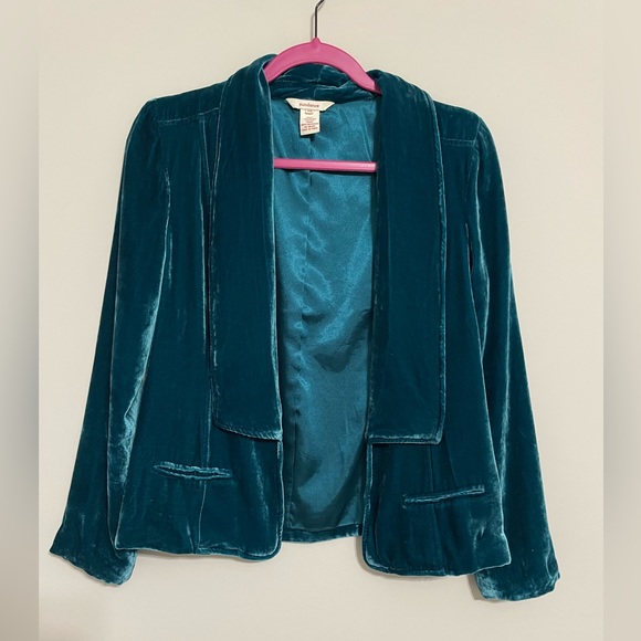 Sundance Jackets & Blazers - Sundance Je Ne Sais Quoi Velvet Open Front Blazer Jacket Aqua Size 6P